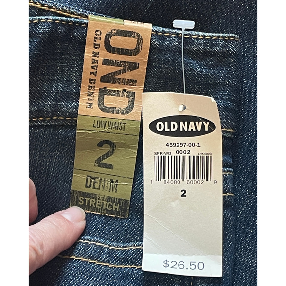 Old Navy Sz 2 Jeans Mini Skirt Low Waist 5 Pocket Stretch Denim Dark Wash New - Picture 9 of 9